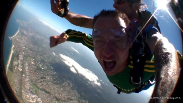 Arūnas in flight. Rather him than me! Wollongong, Australia, Christmas 2009/10.