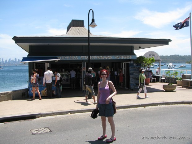 Fish & chips at the infamous Doyle's. Iconic location and fish & chips that are worth the boat journey. Watson's Bay, Sydney, Christmas 2009/10.