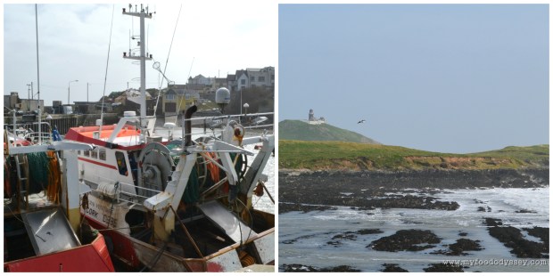 Ballycotton fishing harbour and lighthouse. Based on the rocks and waves that we saw, the lighthouse is definitely needed.