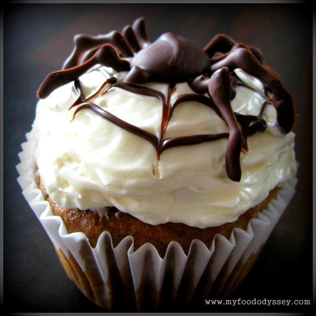 Creepy Pumpkin Cupcakes | www.myfoododyssey.com