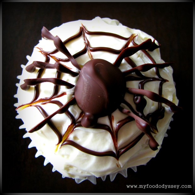 Creepy Pumpkin Cupcakes | www.myfoododyssey.com