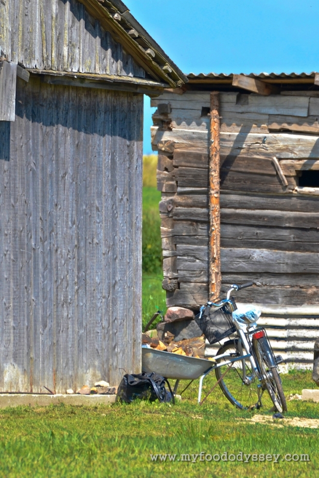 Bike against wooden house, Lithuania | www.myfoododyssey.com