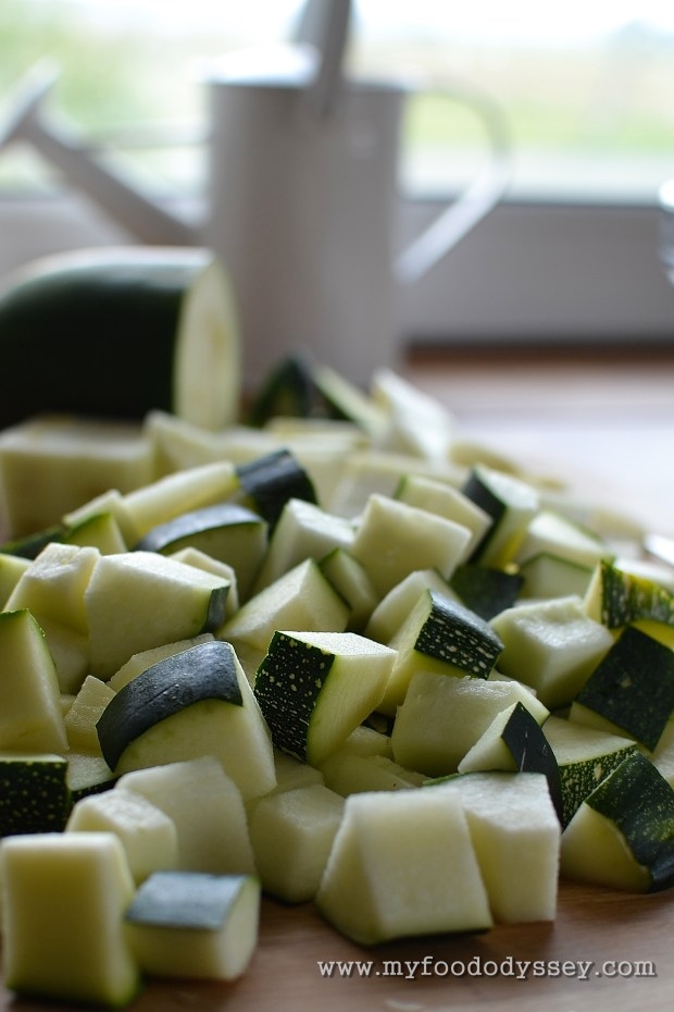 Chopped Zucchini / Courgette| www.myfoododyssey.com
