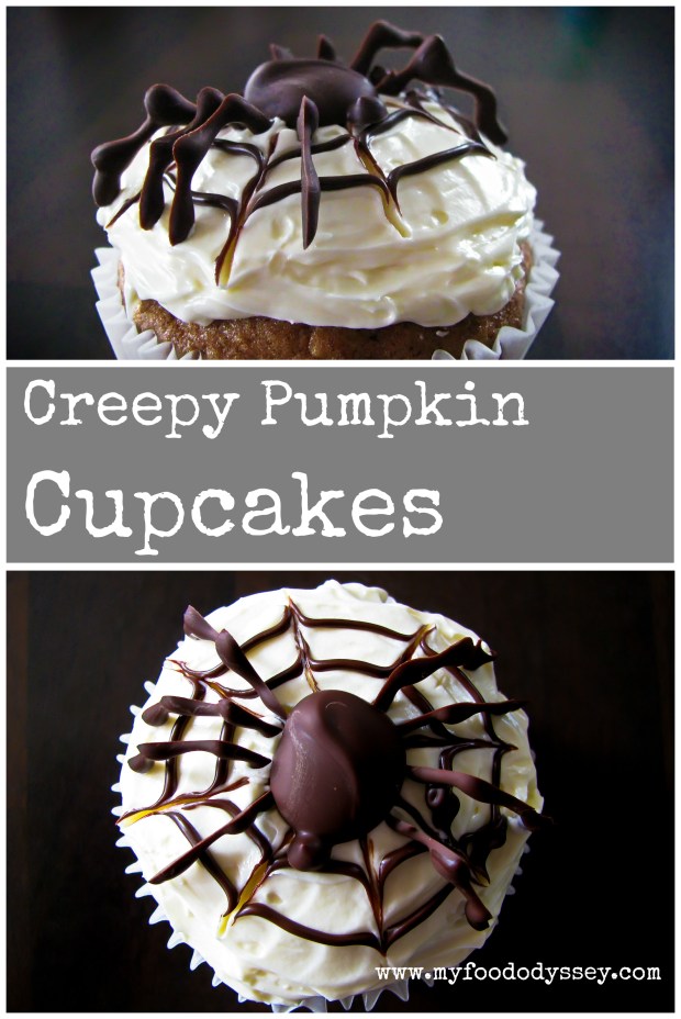 Creepy Pumpkin Cupcakes | www.myfoododyssey.com