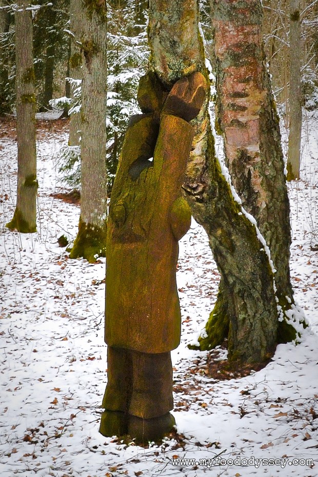 Man Holding Tree Carving, Lithuania | www.myfoododyssey.com