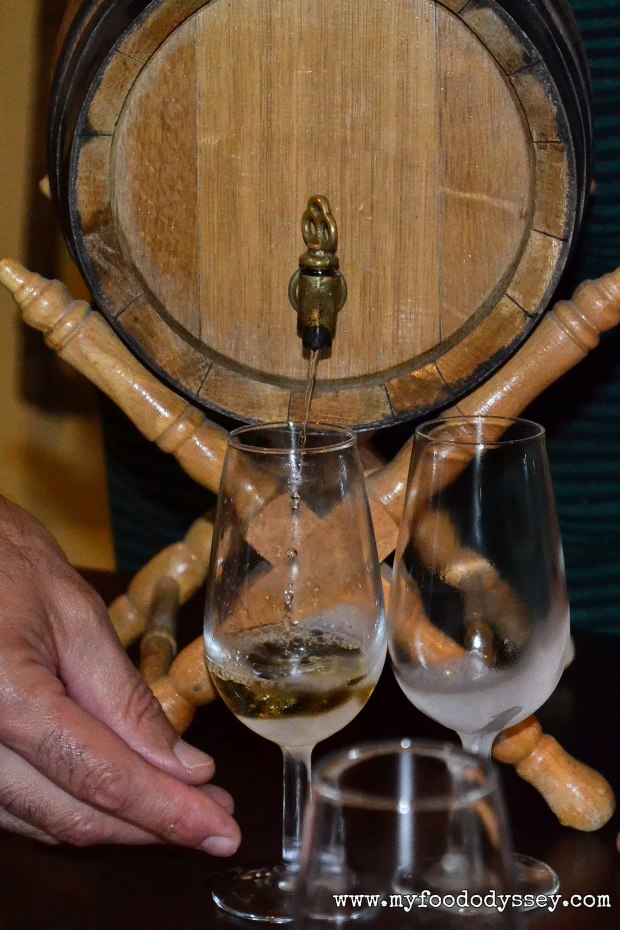 Pouring sherry from cask | www.myfoododyssey.com